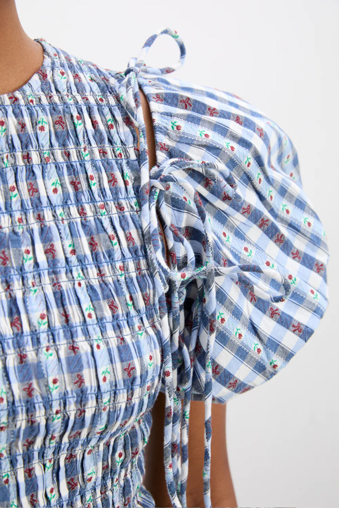 Becca Bubble Mini Dress (Margot Gingham) by Damson Madder