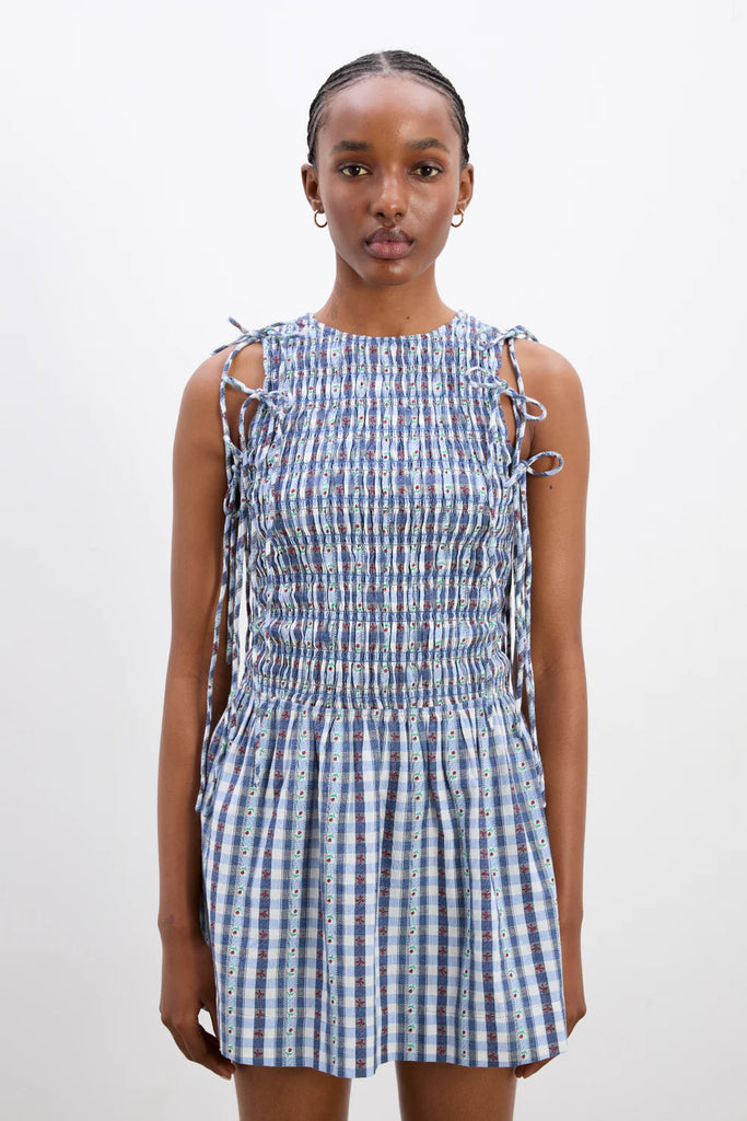 Becca Bubble Mini Dress (Margot Gingham) by Damson Madder
