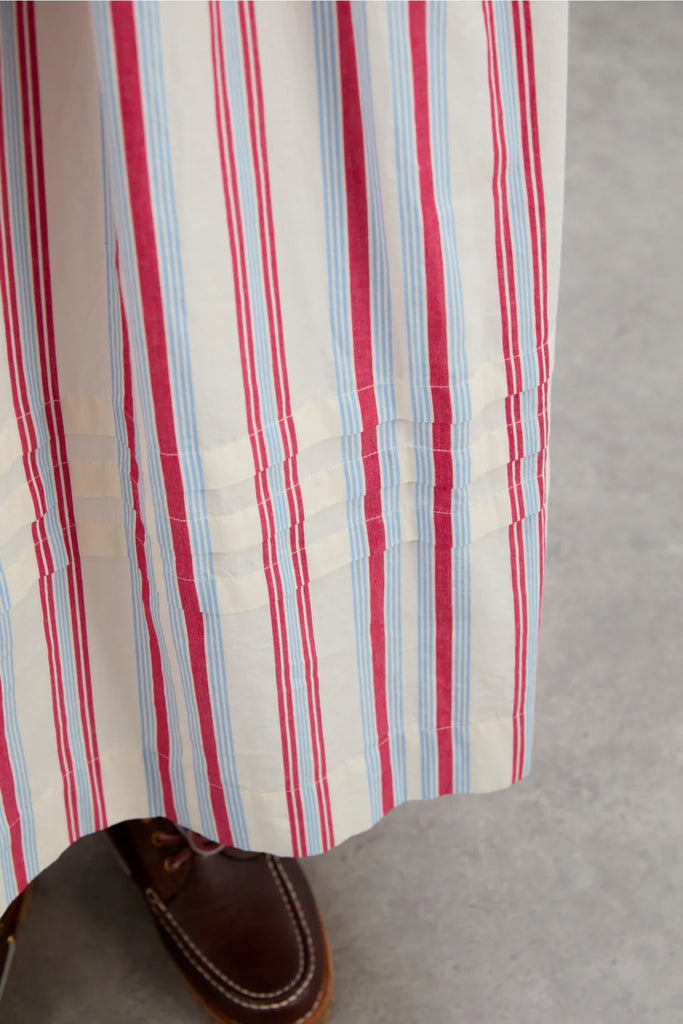 Josephine Midi Dress (Butter Cherry Stripe) by Damson Madder