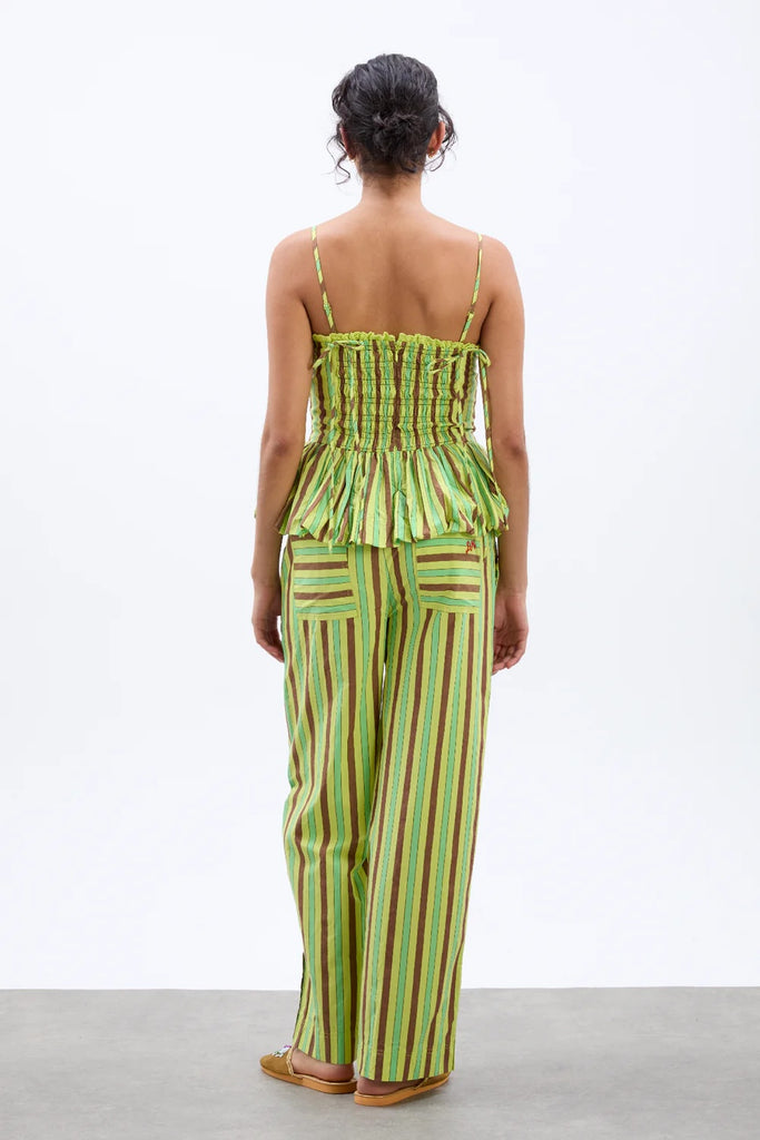 Bethan Bubble Cami (Tropical Business Stripe) by Damson Madder