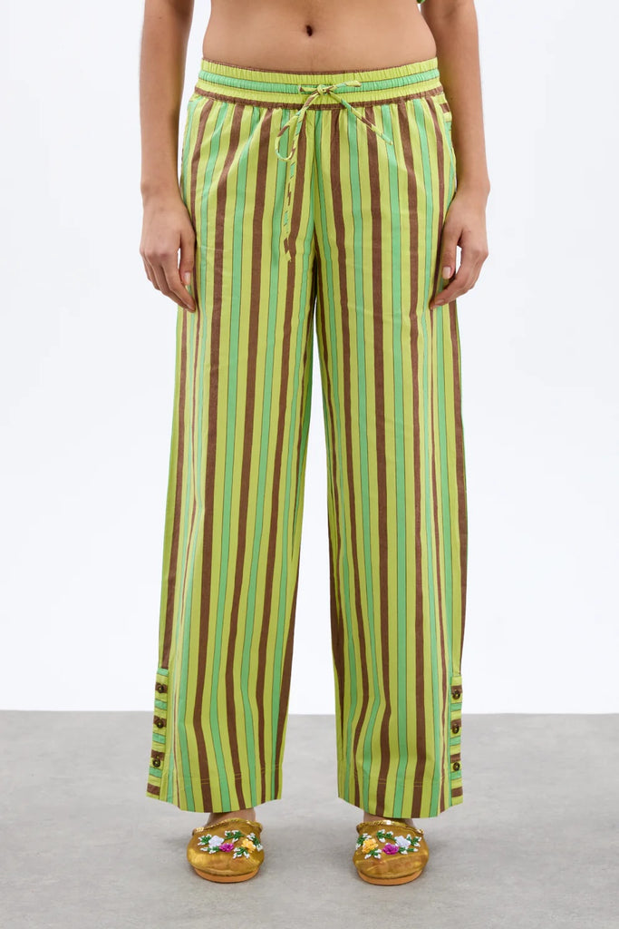 Ritik Trousers (Tropical Business Stripe) by Damson Madder