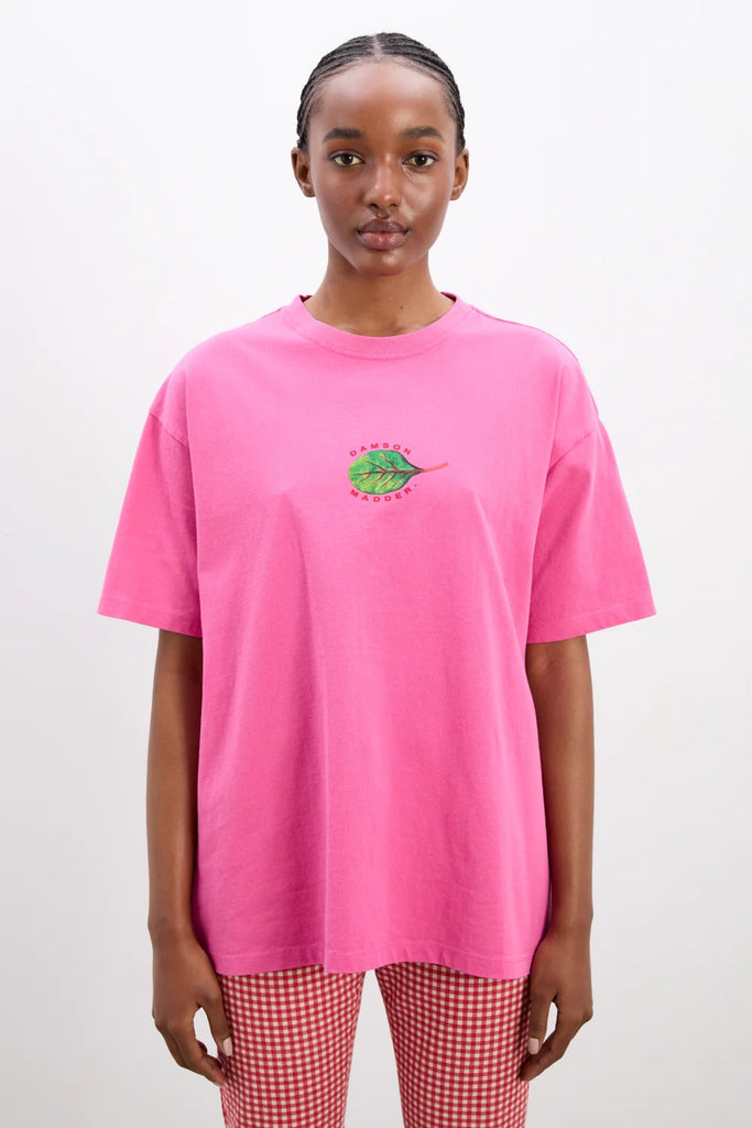 Salad Boyfriend Tee (Pink) by Damson Madder