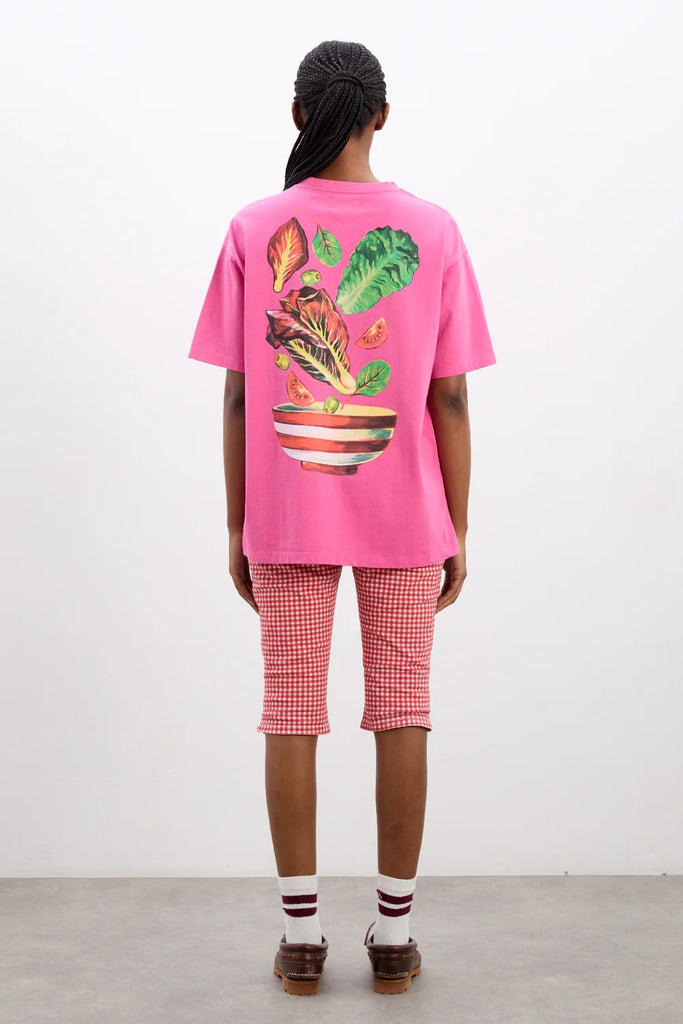 Salad Boyfriend Tee (Pink) by Damson Madder