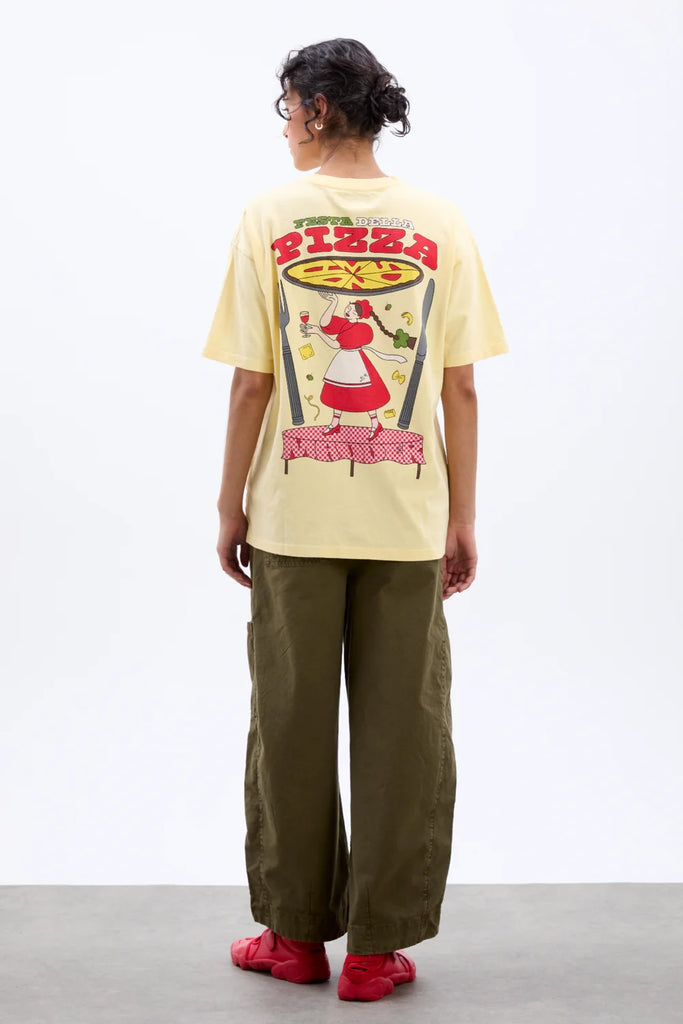 Pizza Party Boyfriend Tee (Yellow) by Damson Madder