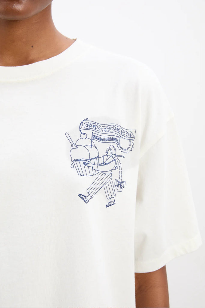 Gelati Girl Boyfriend Tee (White) by Damson Madder