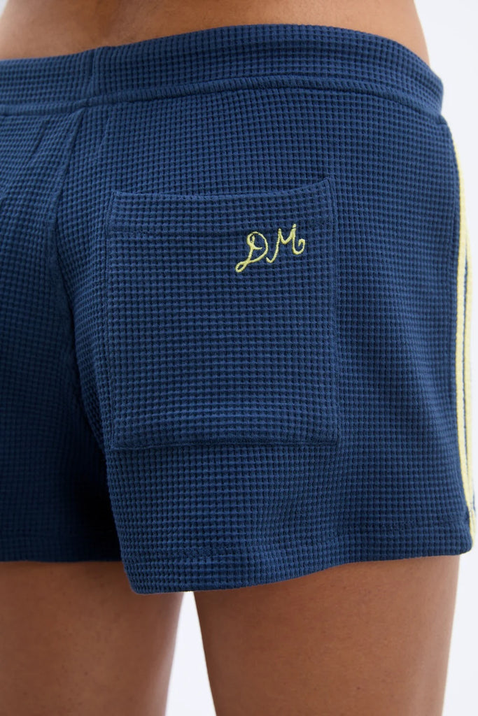 Pippa Waffle Shorts (Navy/Butter) by Damson Madder