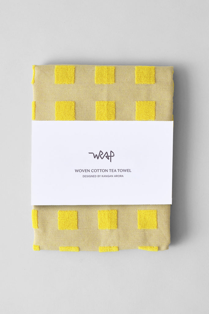 Squares Tea Towel (Oat/Yellow) by Wrap