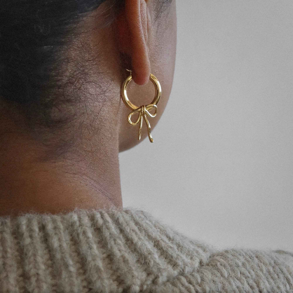 Lisette Bow Hoops (Gold) by Mod + Jo