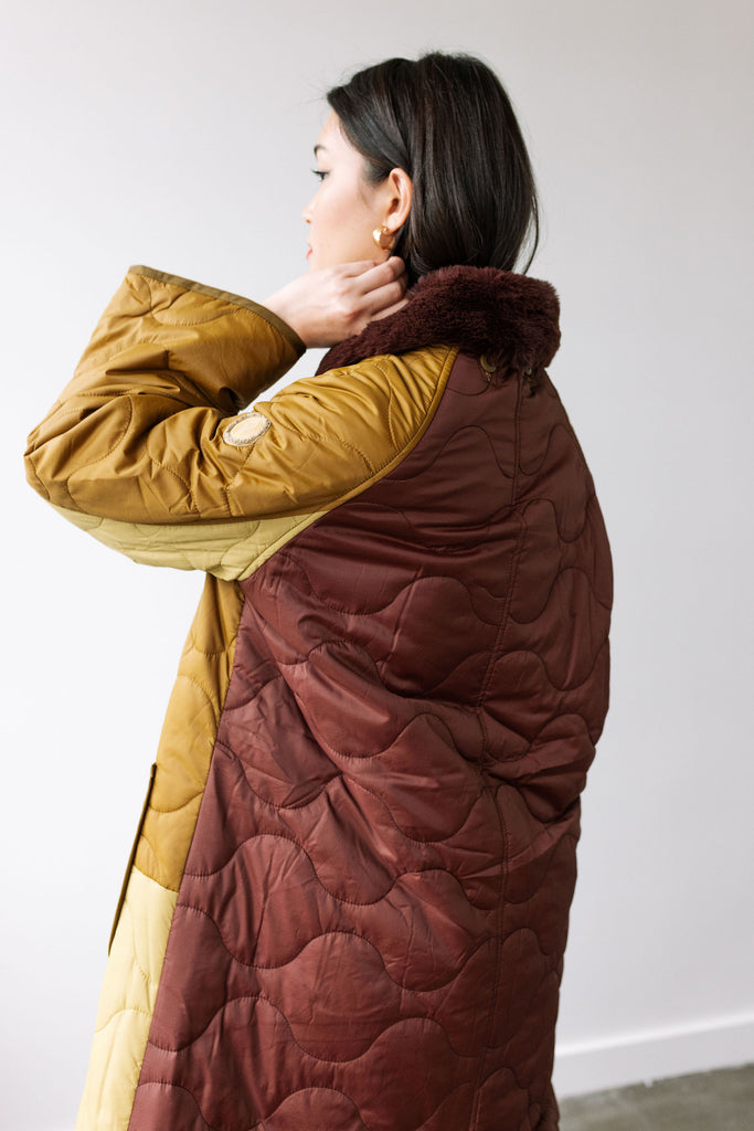 Quilted Puffer Long Jacket (Forest) by ottod'Ame