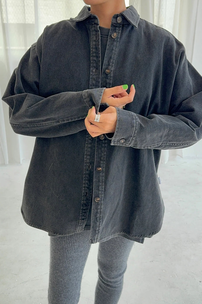 Theo Jacket (Black Denim) by Le Bon Shoppe