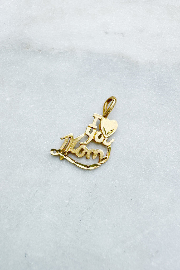Vintage Solid Gold Charm (I Love You Mom) by Yo Vintage Jewelry