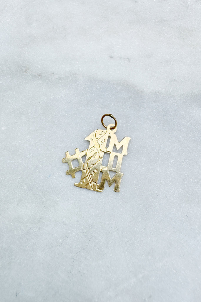 Vintage Solid Gold Charm (#1 Mom) by Yo Vintage Jewelry