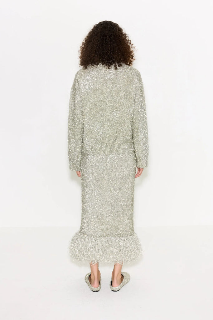Brink Tinsel Knit Skirt (Satellite Silver) by Simon Miller