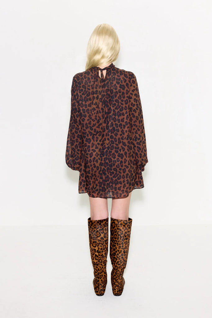 Joplin Chiffon Mini Dress (Leopard) by Simon Miller