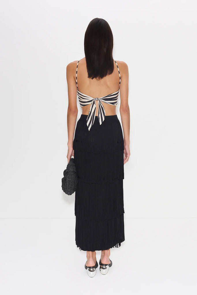 Za Za Knit Fringe Skirt (Black) by Simon Miller