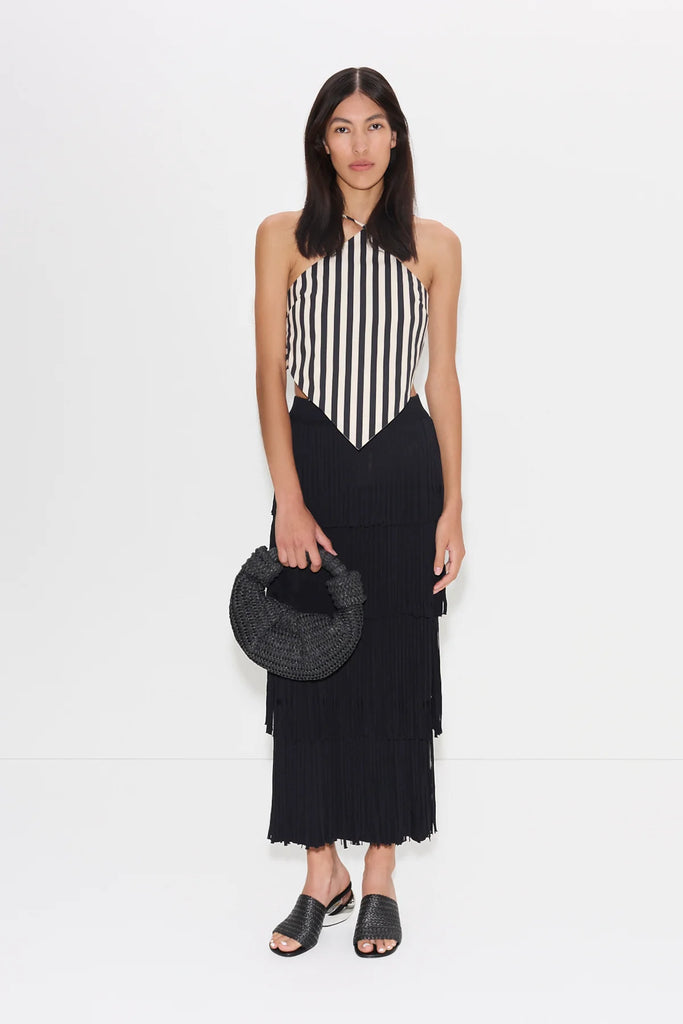 Za Za Knit Fringe Skirt (Black) by Simon Miller