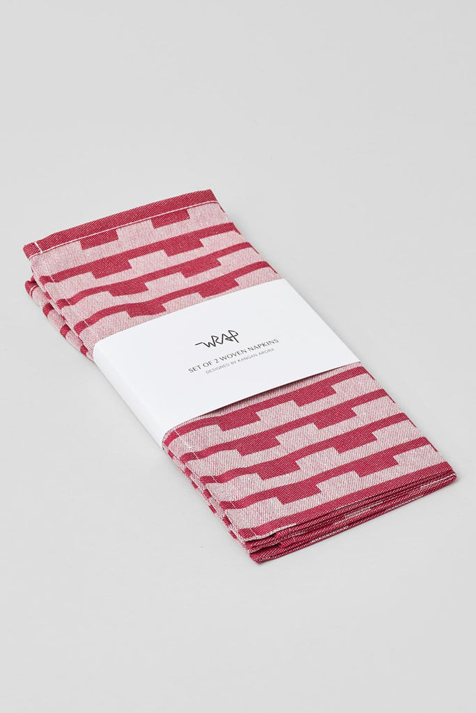 Broken Stripes Napkin Set (Burgundy) by Wrap