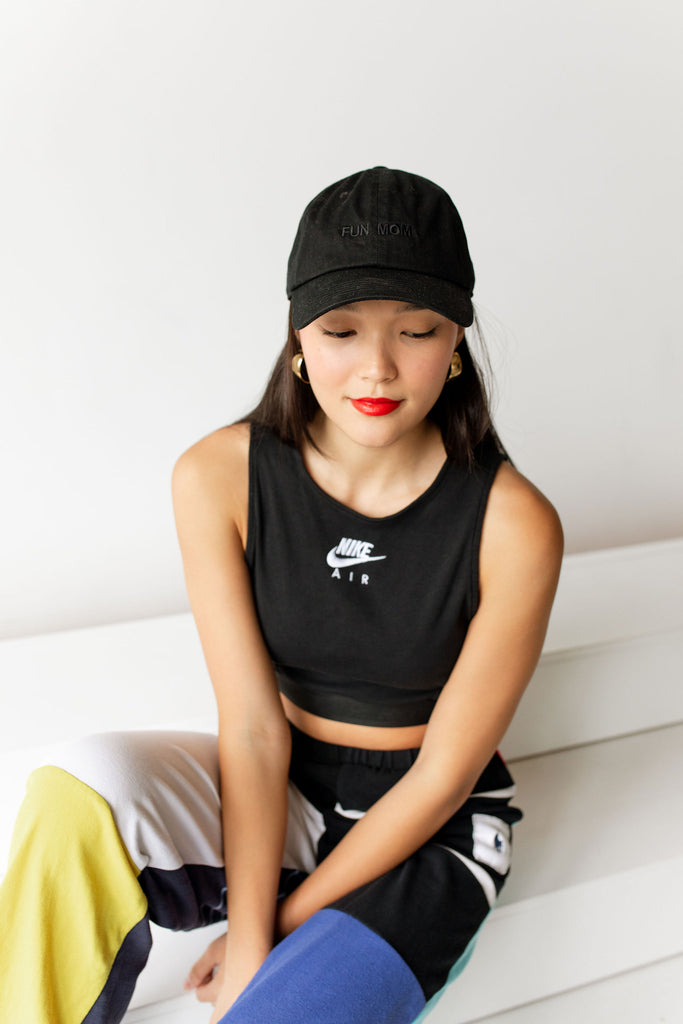 Fun Mom Cap (Black on Black)