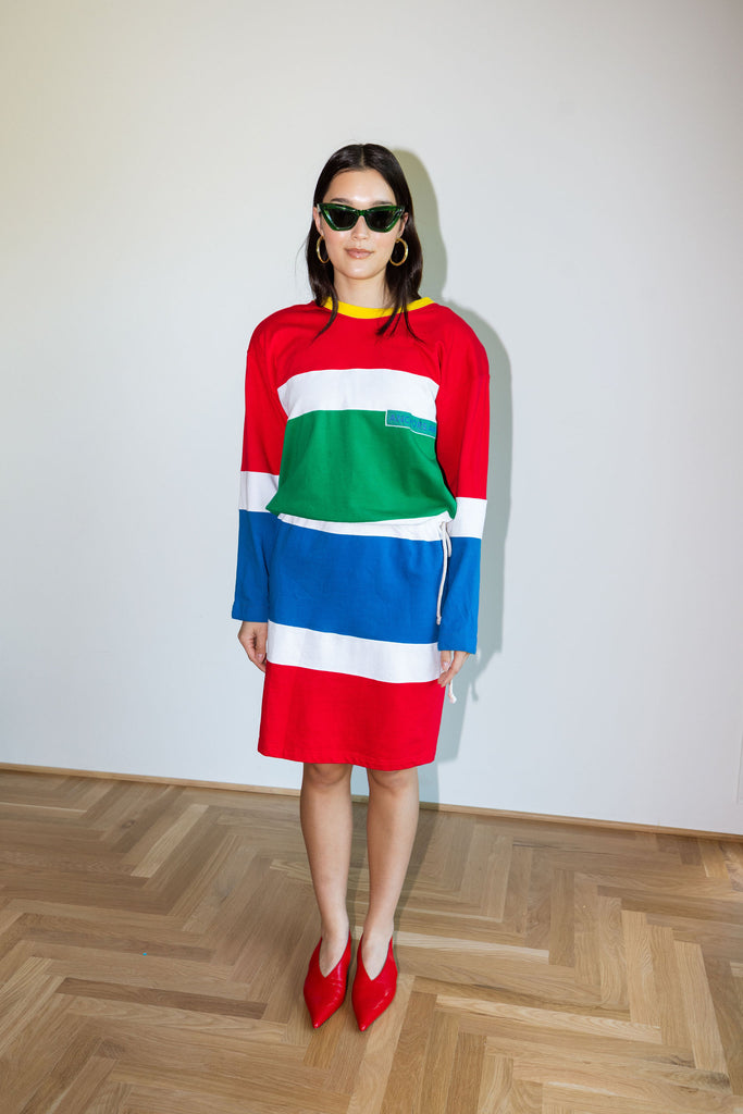 Yo Vintage: Striped 80s Cotton Dress (M) by Yo Vintage!