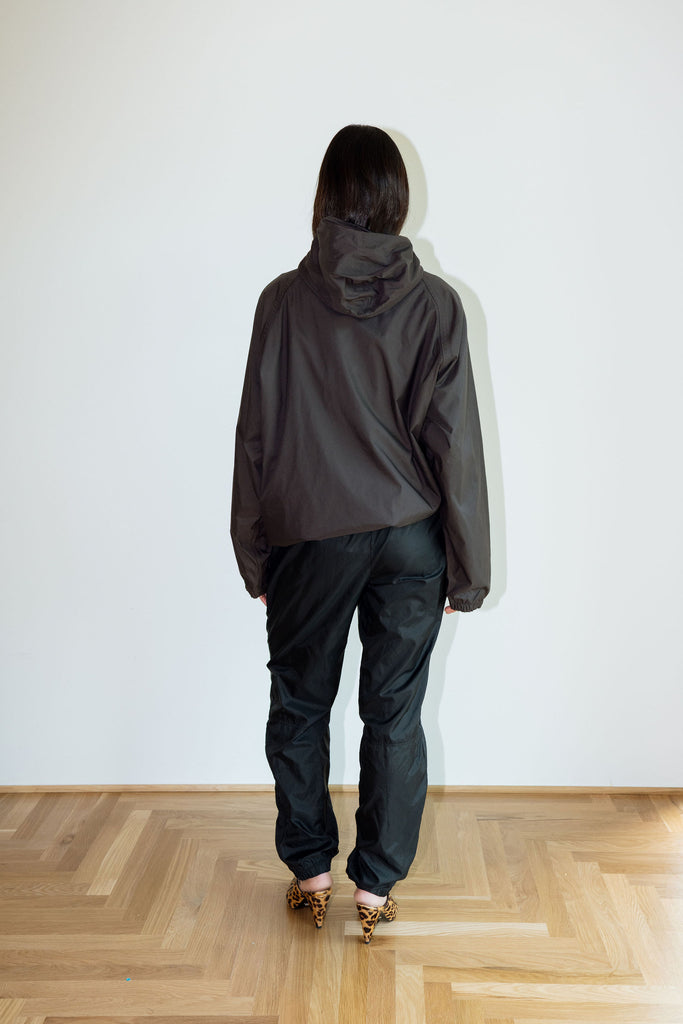 Yo Vintage: Black Windbreaker Jacket (L) by Yo Vintage!