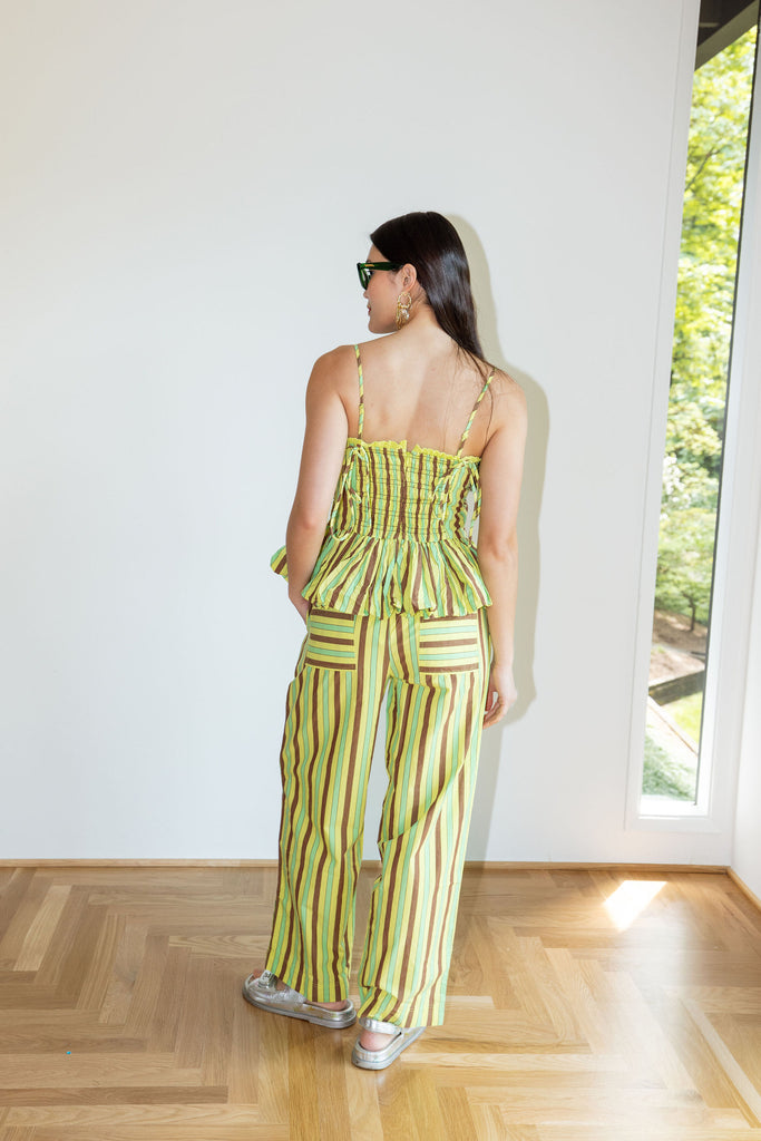 Ritik Trousers (Tropical Business Stripe) by Damson Madder
