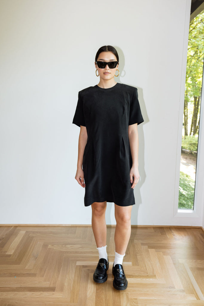 Yo Vintage Black Silk Dress (M) by Yo Vintage!