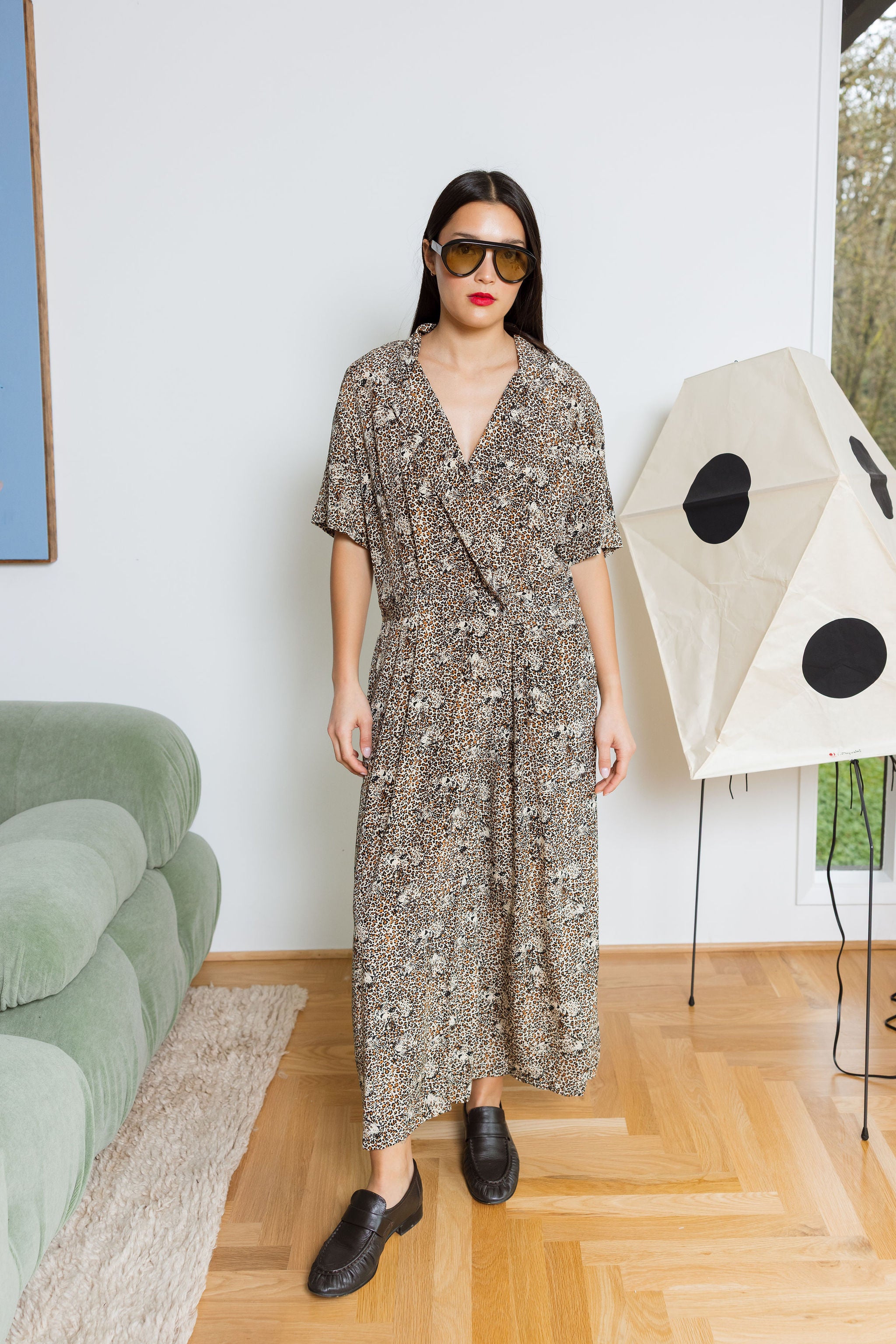 Yo Vintage: Silk Leopard Dress (L)  The Yo Store