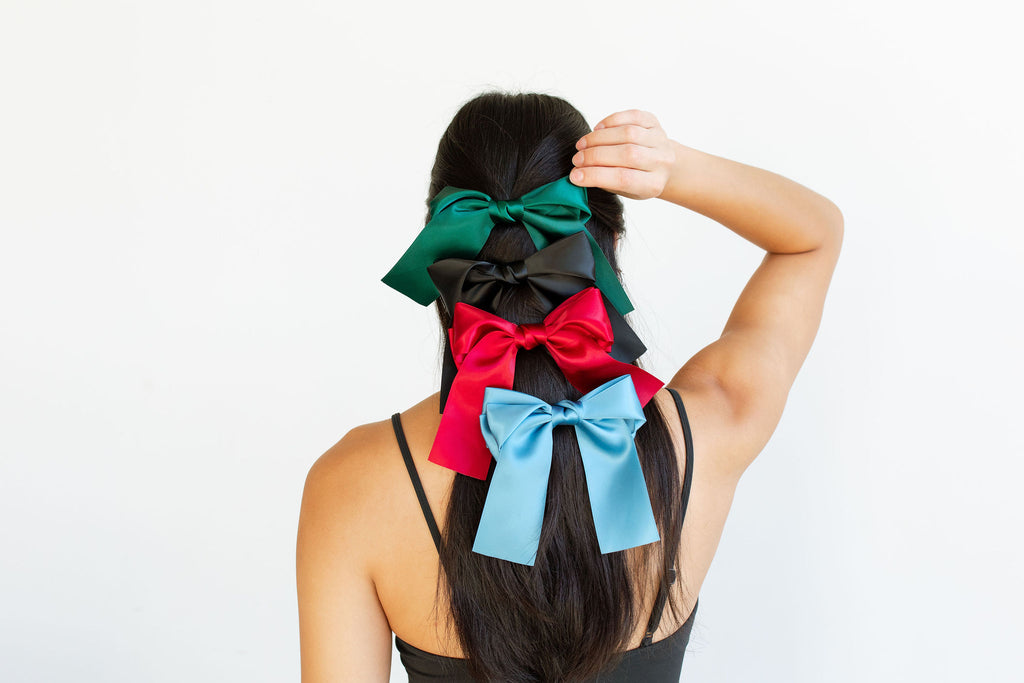 Satin Bow Clips (Various Colors)