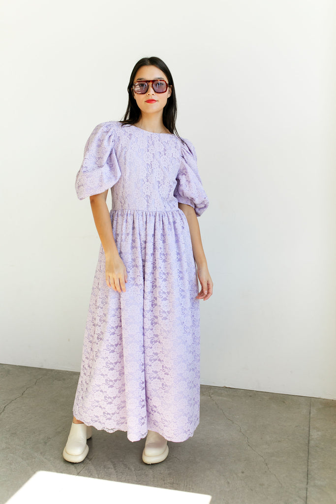 Yo Vintage Lace Lilac Bow Dress (Med)