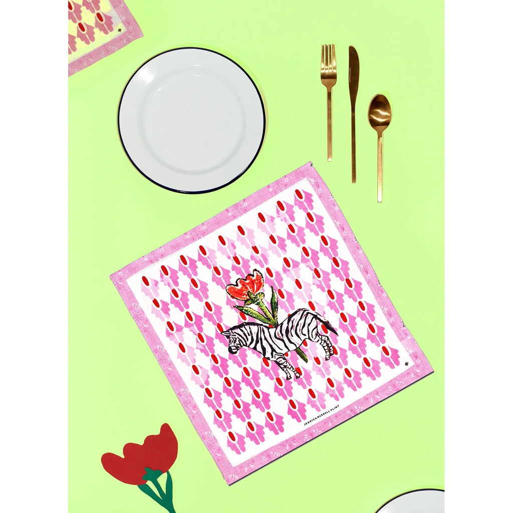 Linen Table Napkin (Zebra) by Yo Home