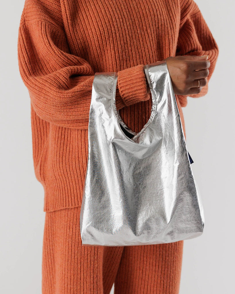 Baby Baggu Tote - Metallic Silver by Baggu