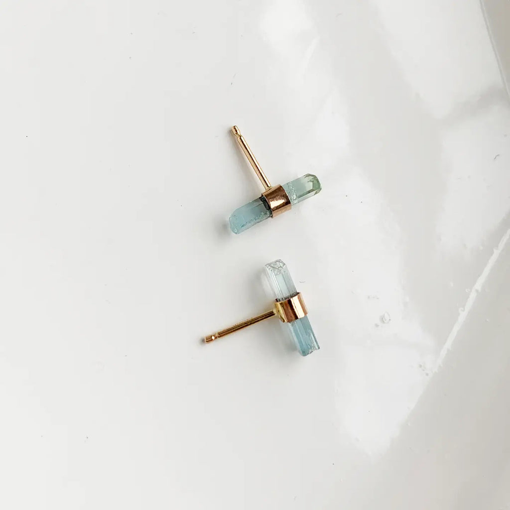 Aquamarine Studs (Gold-Filled) by The Yo Store