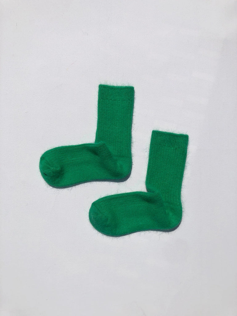 Angora Wool Socks (Emerald Green) by Billy Bamboo