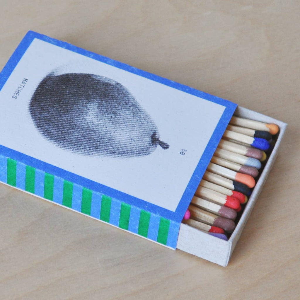 Risograph Printed Matchbox (Pear) by Sunroom