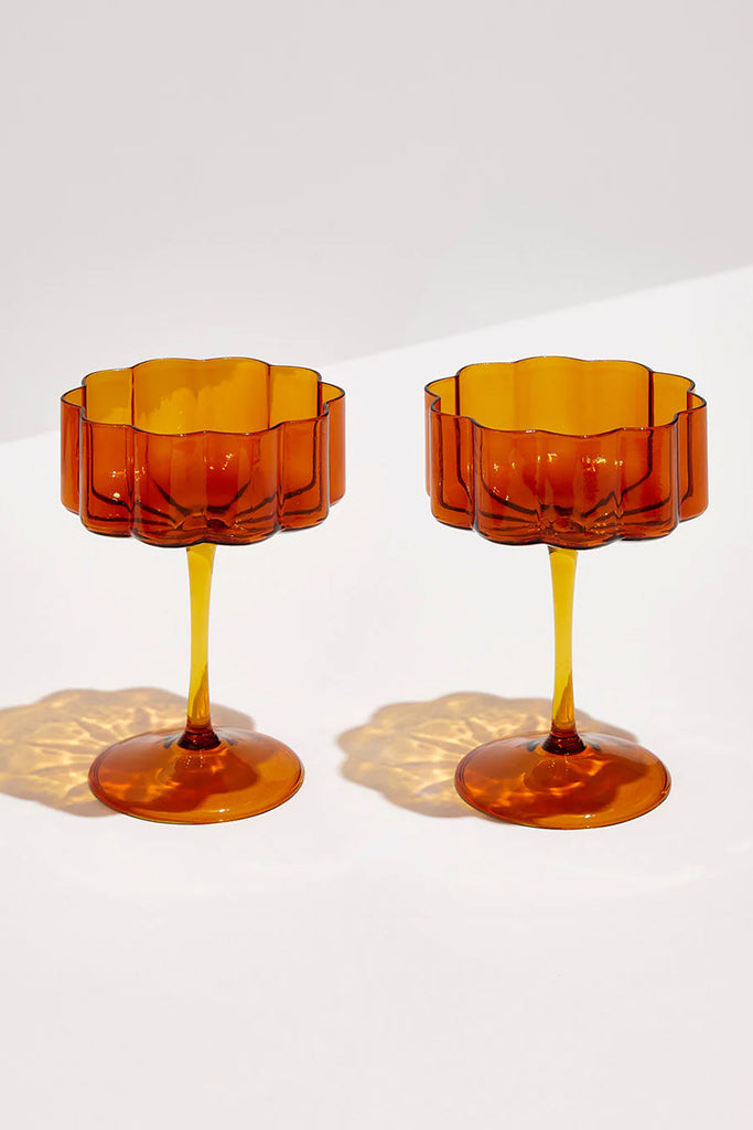 Coupe Glass Set (Amber) by Yo Home