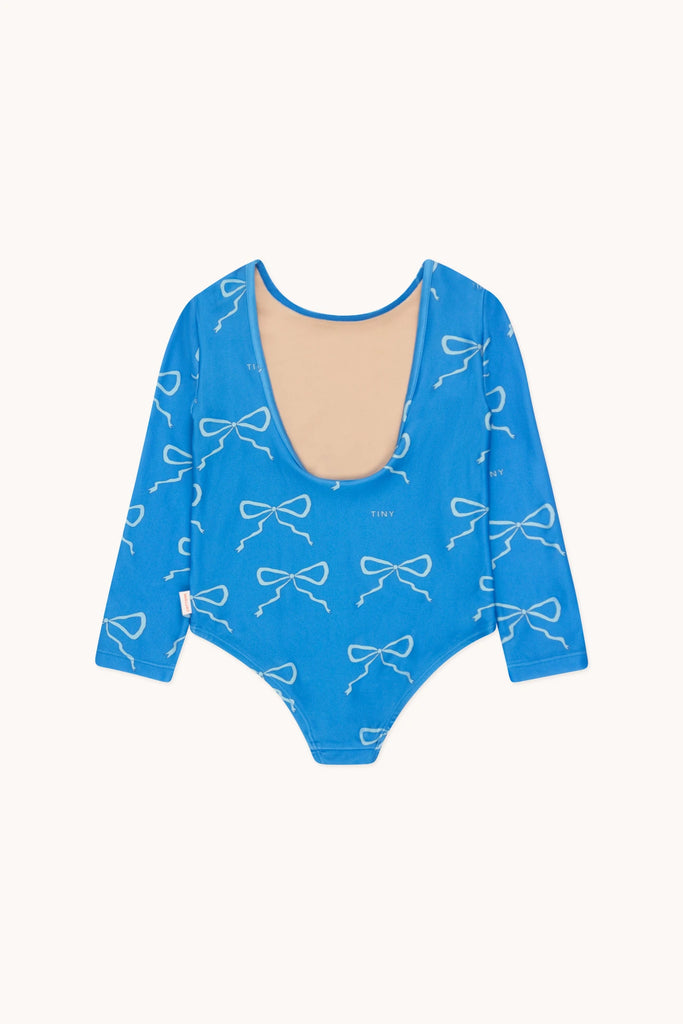 Blue Bow Bodysuit (Kids) size 6 yrs only by Tiny Cottons