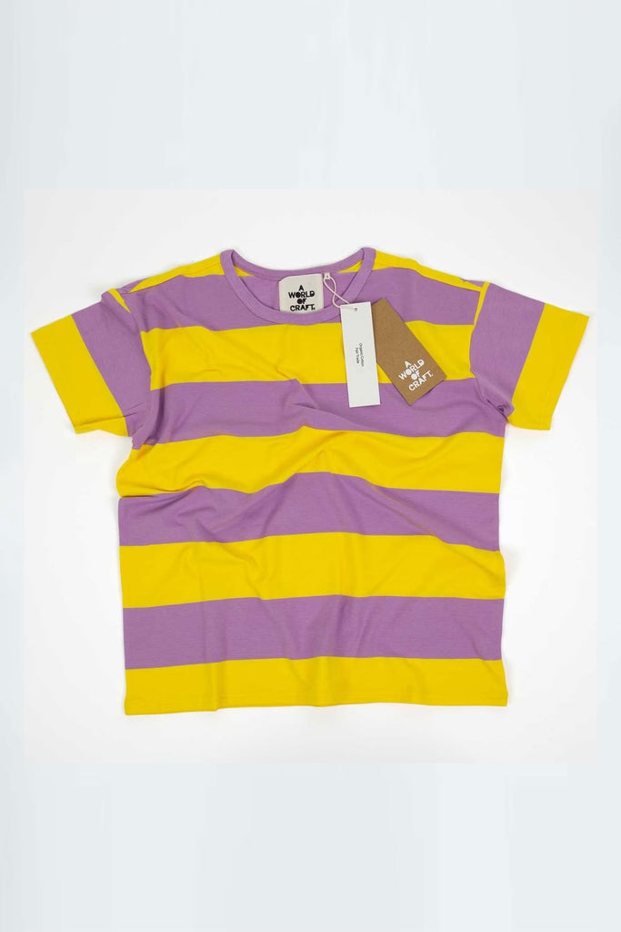 Striped Tee (Yellow/Lilac) by A World Of Craft