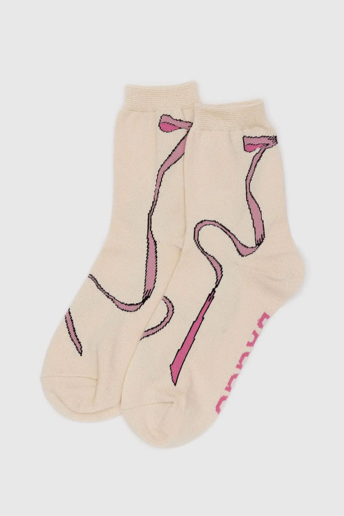 Crew Socks (Pink Bow) by Baggu