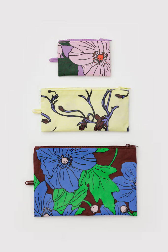 Flat Pouch Set (Poppy Mix) by Baggu