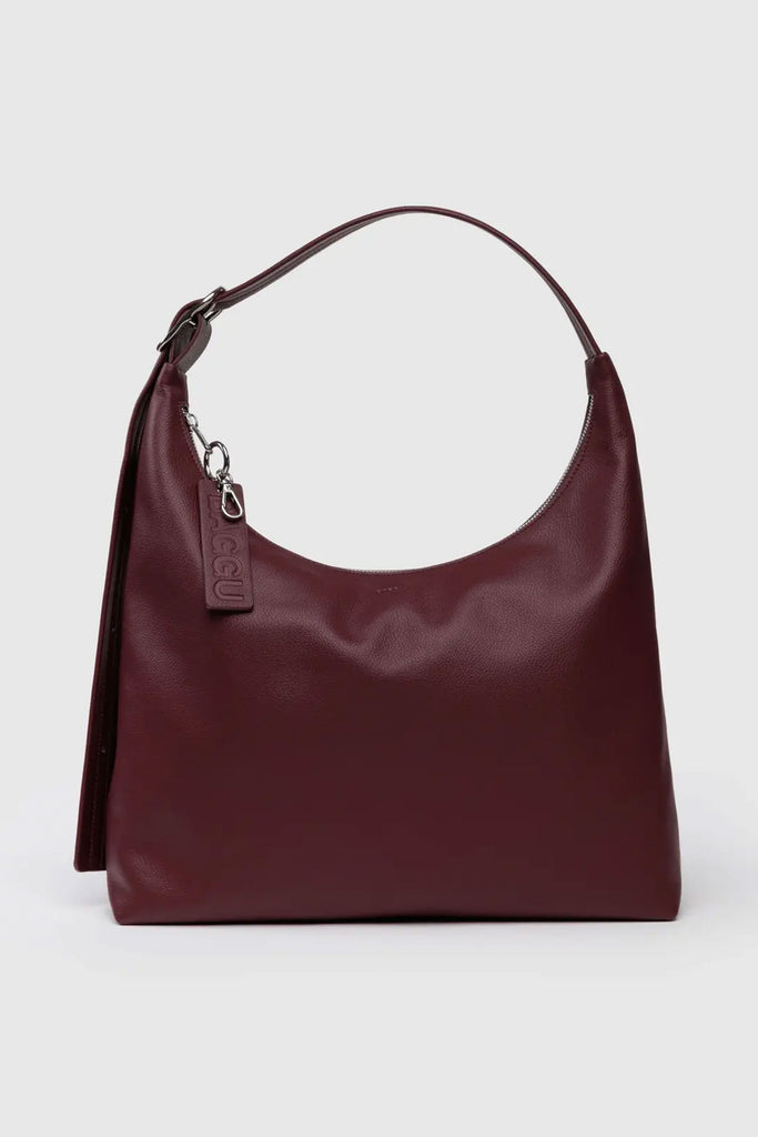 Recycled Leather Shoulder Bag (Mahogany) by Baggu