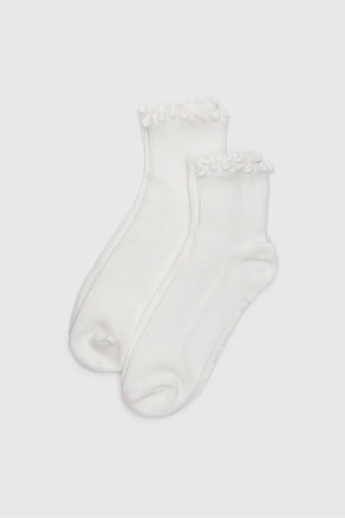 Lettuce Edge Sock Set (White) by Baggu