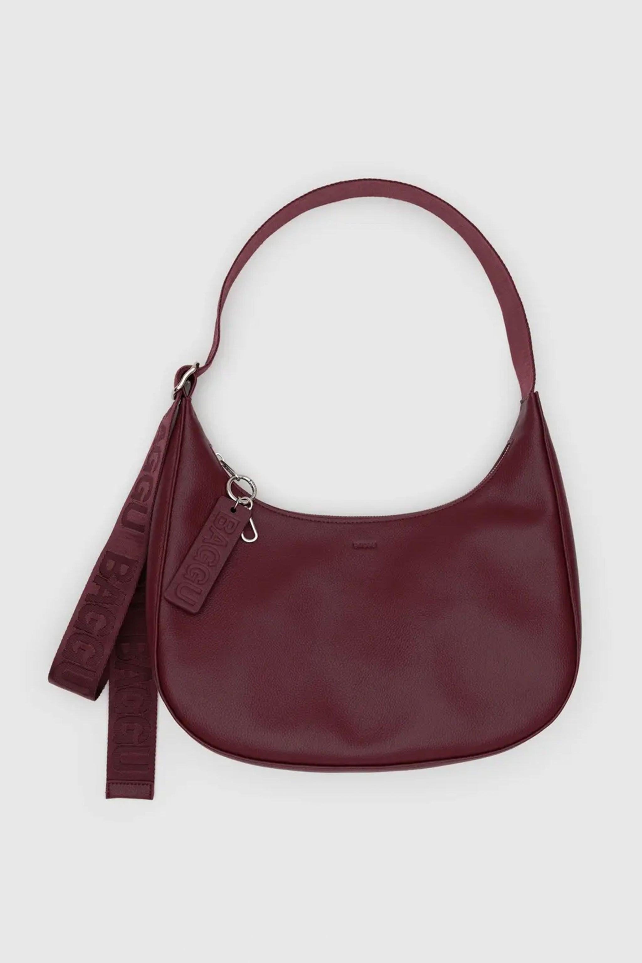 Medium Recycled Leather Crescent Bag (Mahogany) | The Yo Store