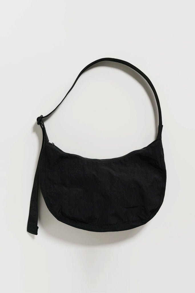 Medium Nylon Crescent Bag (Black) by Baggu