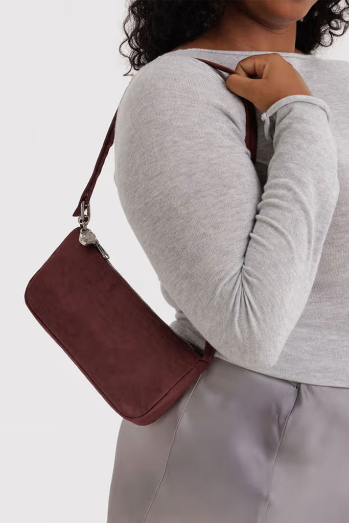 Nylon Pochette Bag (Mahogany) by Baggu