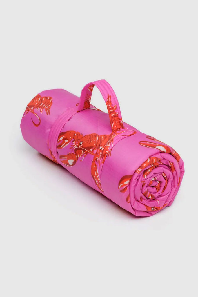 Puffy Picnic Blanket (Pink Lobster) by Baggu