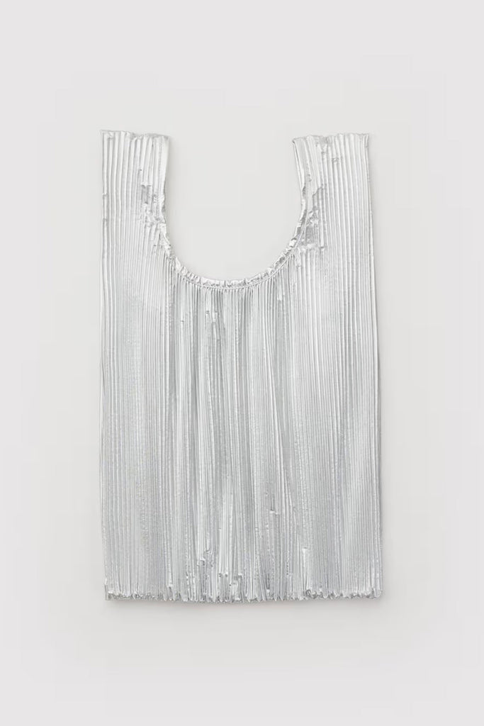 Pleated Baggu (Chrome Metallic) by Baggu