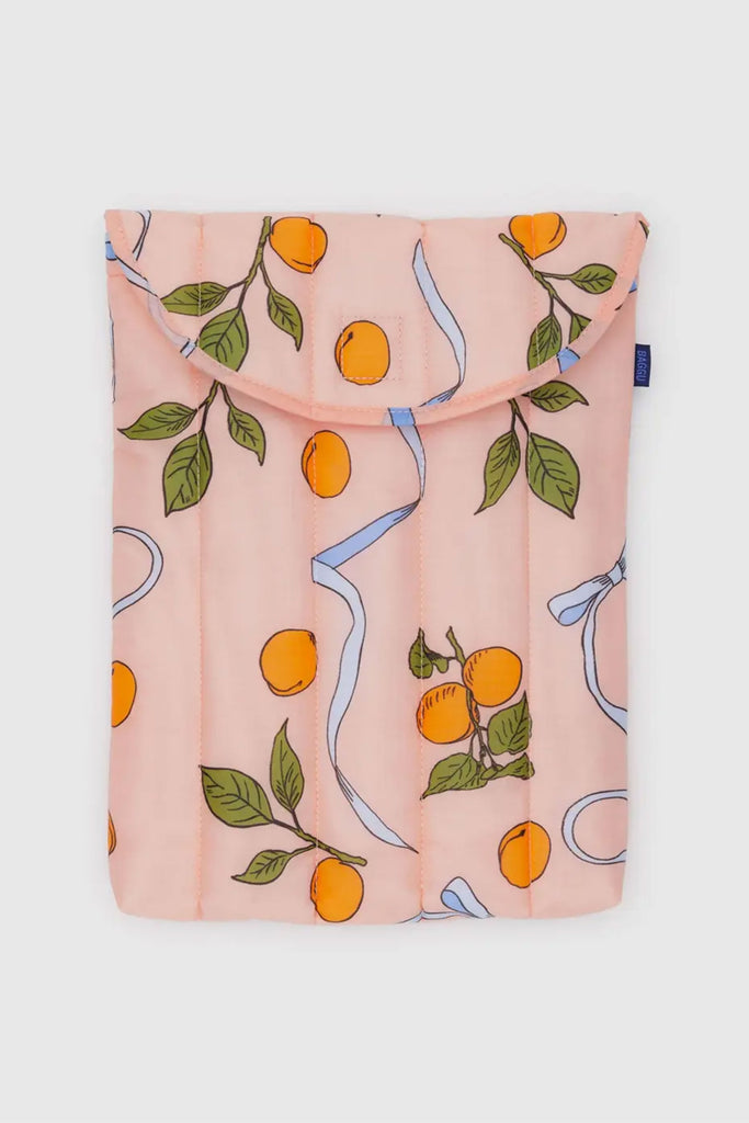 Puffy Laptop Sleeve (Apricots & Ribbons) by Baggu