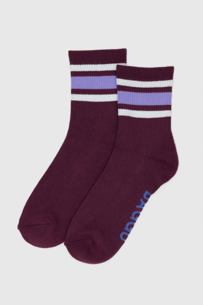 Ribbed Socks (Mahogany Stripe) by Baggu