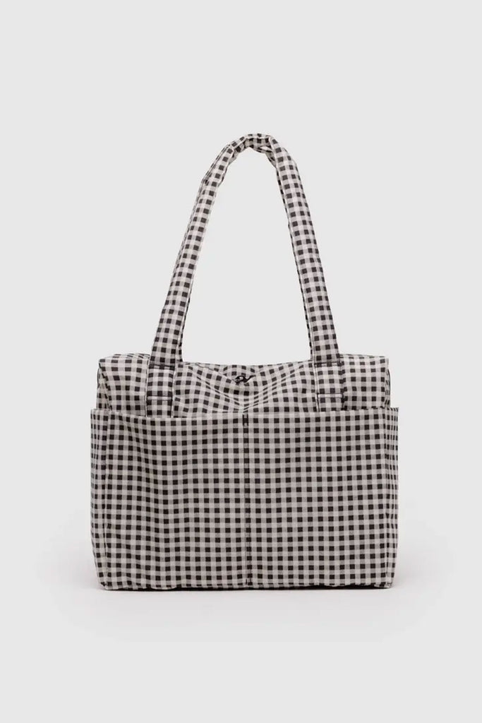 Small Cloud Carry On (Black & White Gingham) by Baggu