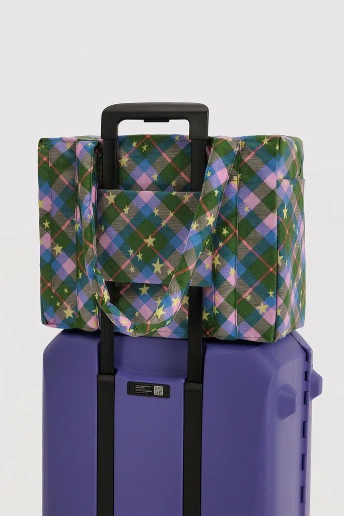 Small Cloud Carry On (Green Star Plaid) by Baggu